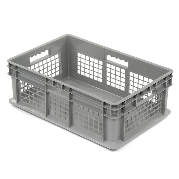 Global Industrial Mesh Straight Wall Storage Container, 23-3/4 in L x 15-3/4 in W x 8-1/4 in H, Gray, Polyethylene 662120 - main
